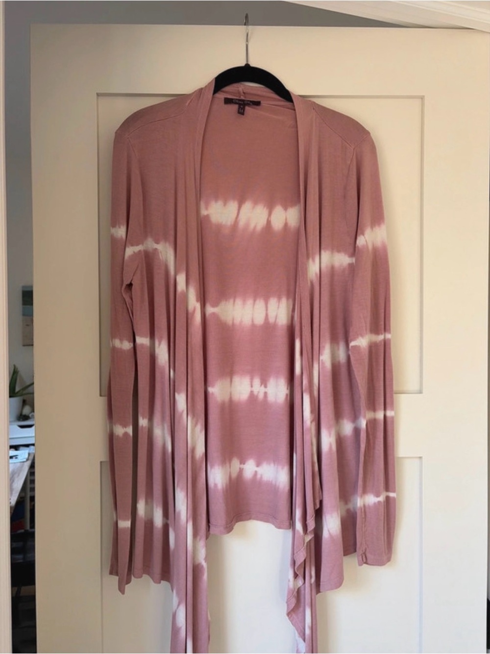Pink Rose Tie Dye Flowy Open Cardigan Stretchy Soft Material